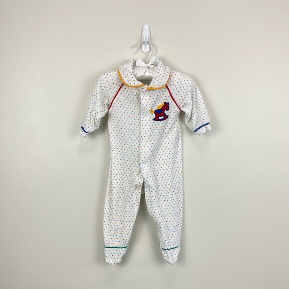 Vintage Healthtex Rainbow Polka Dot Coverall Medium USA - Picture 1 of 7